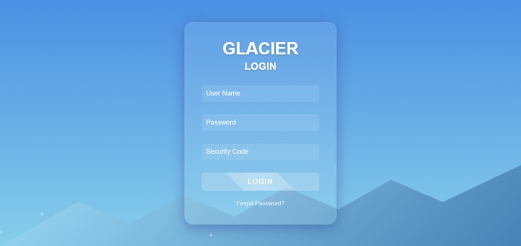 Create a Stunning Glacier Login Form with HTML ,CSS ,JS 2025