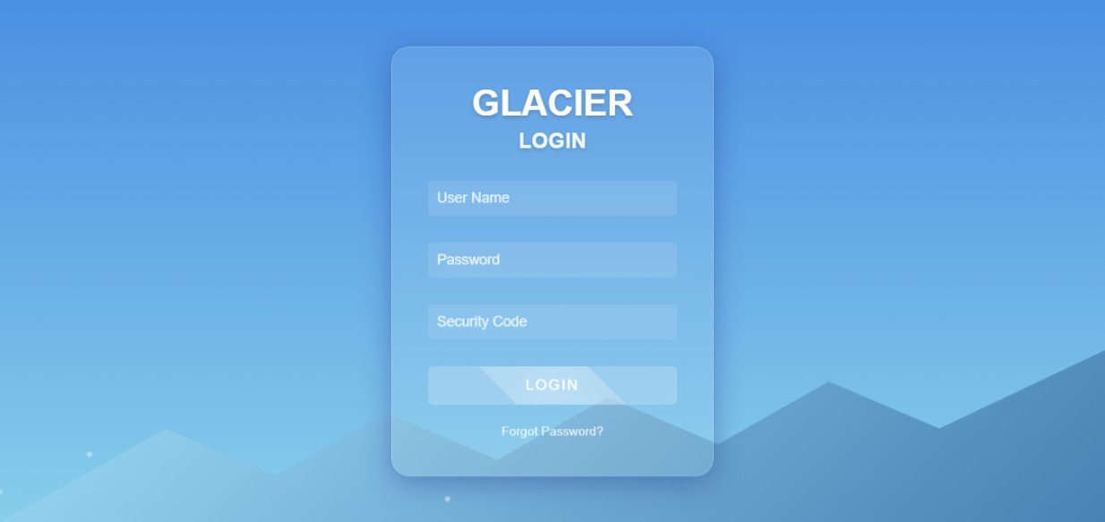 Create a Stunning Glacier Login Form with HTML ,CSS ,JS 2025