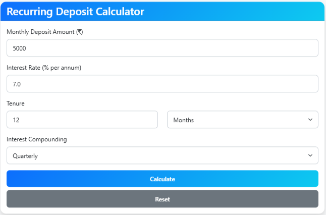 How to Create RD Calculator in 2025 Using Html CSS $ JavaScript