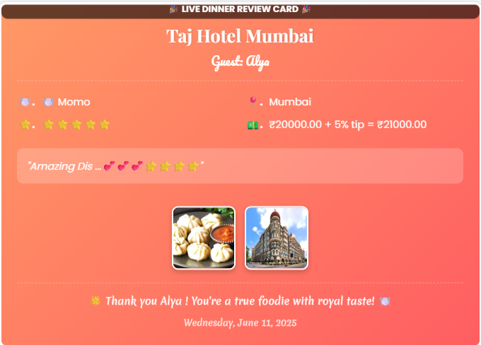 Tip Calculator & Dinner Memory Card Generator — Calculate Tip & Create Dinner Memories Free