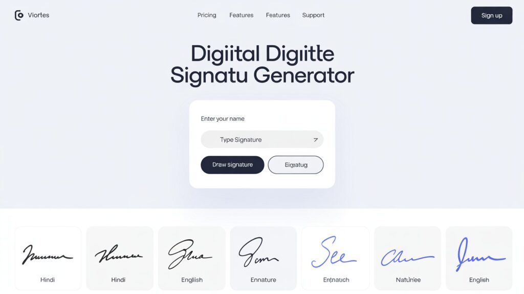 Free Digital Signature Online Generator – Handwritten Signature Maker in Hindi & English