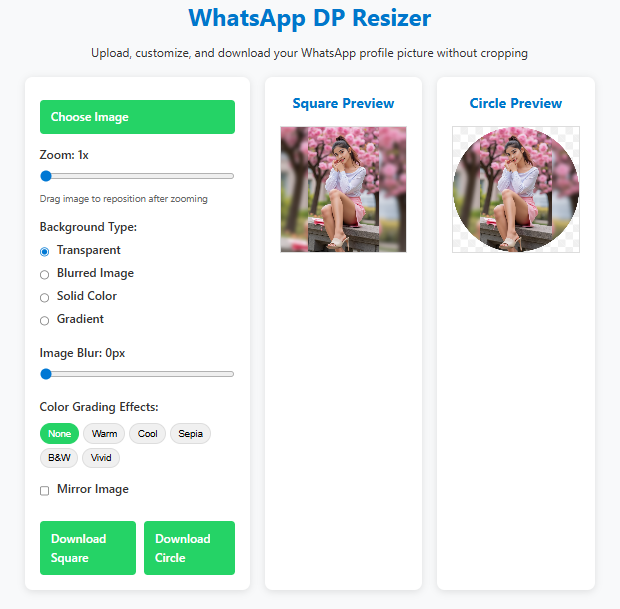 Resize WhatsApp DP Without Cropping – Free Blur